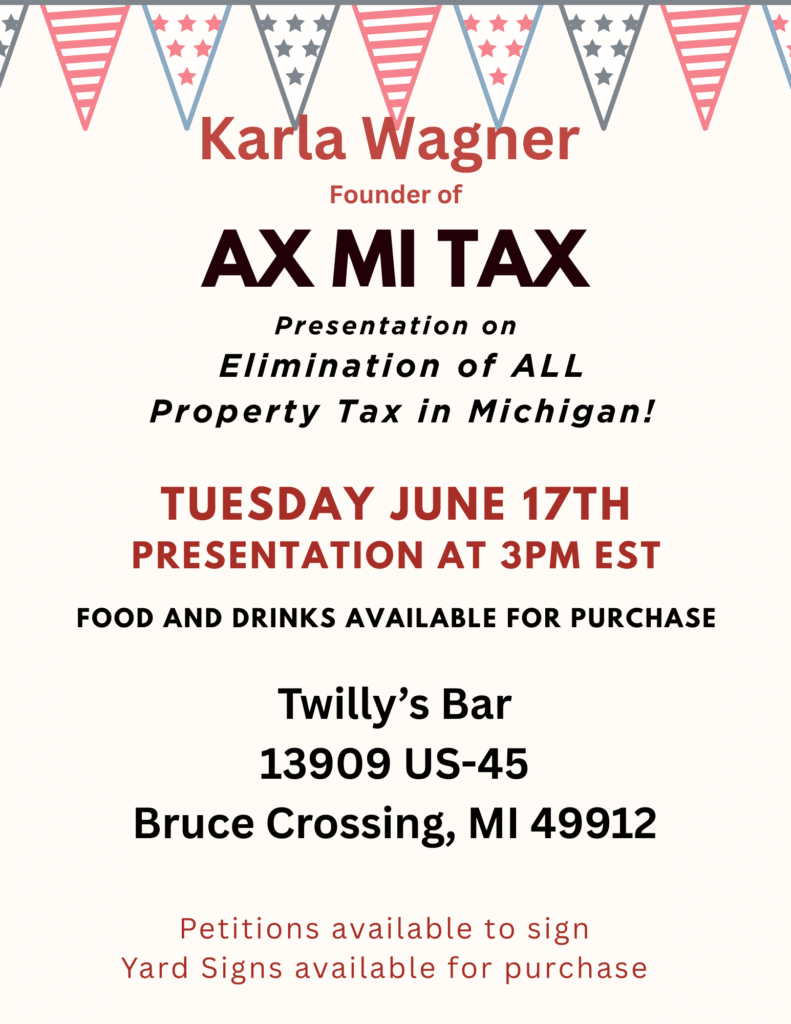 AXMITAX presentation at Twilly's Bar in Bruce Crossing, MI